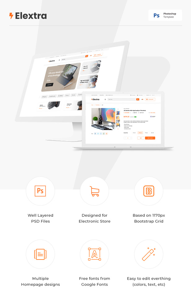 Elextra - Electronic eCommerce PSD Template - 1